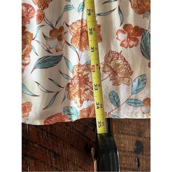 Hayden pull on Floral tiered boho Skirt Orange and Blue size large - Picture 7 of 12